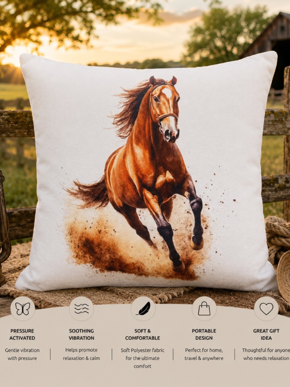 Single Horse Pressure Activated Massage Pillow